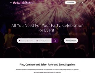 partiesandcelebrations.co.za screenshot