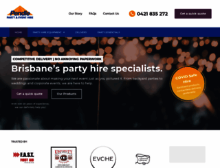 partyandeventhire.com.au screenshot