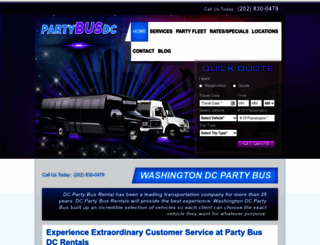 partybusdcrental.com screenshot