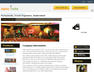 partyneedsevent-hyderabad.apnaindia.com screenshot
