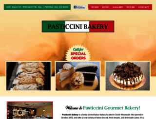 pasticcinibakery.com screenshot