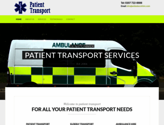patienttransport.co.uk screenshot