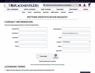 patternid.replacements.com screenshot
