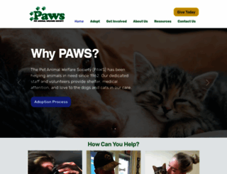 pawsct.org screenshot