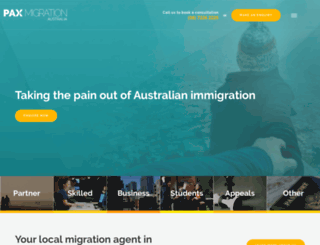 paxmigration.com.au screenshot
