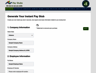 pay-stubs.com screenshot