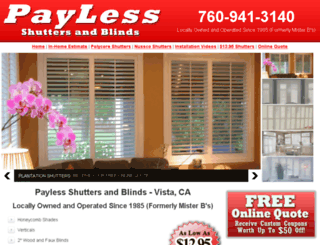paylessshutters.com screenshot