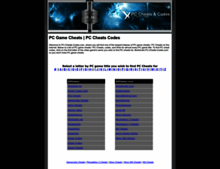 pc-cheats-codes.com screenshot
