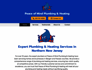 peaceofmindplumbingnj.com screenshot