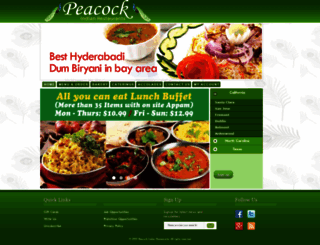 peacockrestaurants.com screenshot