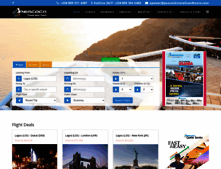 peacocktravelsandtours.com screenshot