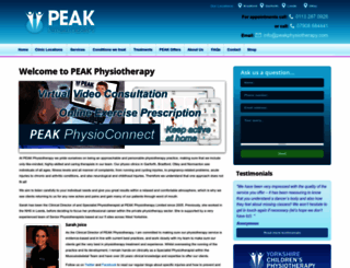 peakphysiotherapy.com screenshot