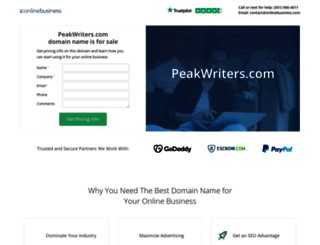 peakwriters.com screenshot