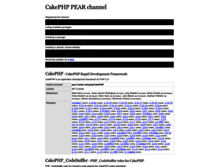 pear.cakephp.org screenshot