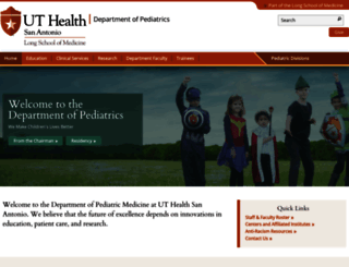 pediatrics.uthscsa.edu screenshot