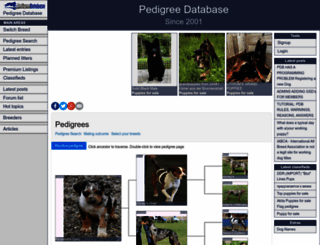 pedigreedatabase.com screenshot