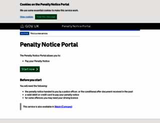 penaltynotice.direct.gov.uk screenshot