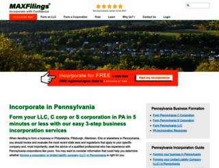 pennsylvania.maxfilings.com screenshot