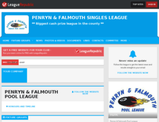 penrynandfalmouthpoolleague.leaguerepublic.com screenshot