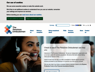 pensions-ombudsman.org.uk screenshot