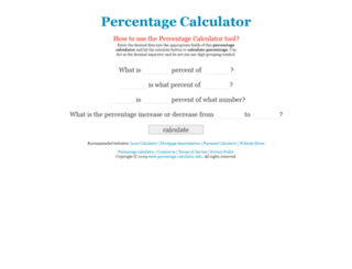 percentage-calculator.info screenshot