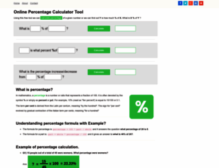 percentagecalculation.com screenshot