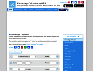 percentcalculator.com screenshot