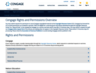 permission.cengage.com screenshot