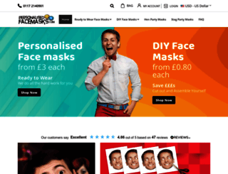 personalisedfacemasks.co.uk screenshot