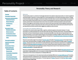 personality-project.org screenshot