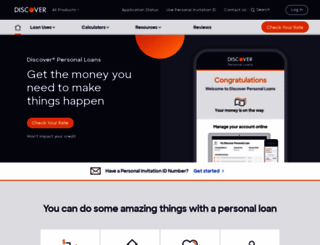 personalloans.discover.com screenshot