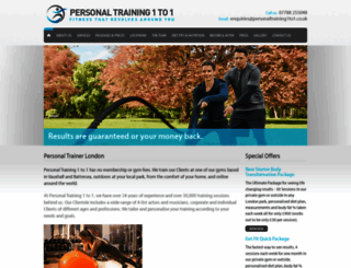 personaltraining1to1.co.uk screenshot