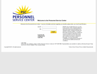 personnelservicecenter.com screenshot