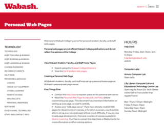 persweb.wabash.edu screenshot