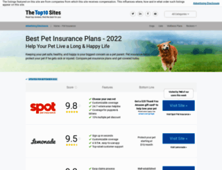 pet-insurance.thetop10sites.com screenshot