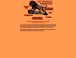 petronioshoeproducts.com screenshot