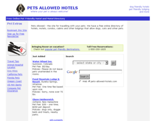 pets-allowed-hotels.com screenshot
