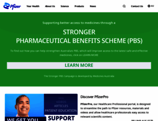 pfizer.com.au screenshot