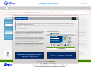 pfizermedicalinformation.co.za screenshot