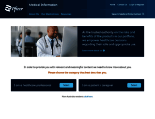 pfizermedicalinformation.com.au screenshot