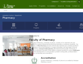 pharm.uol.edu.pk screenshot