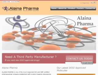 pharma.alaina.co.in screenshot
