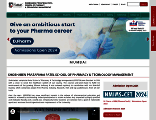 pharmacy.nmims.edu screenshot