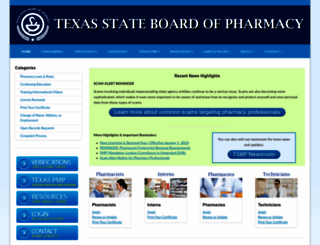 pharmacy.texas.gov screenshot