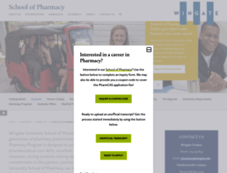pharmacy.wingate.edu screenshot