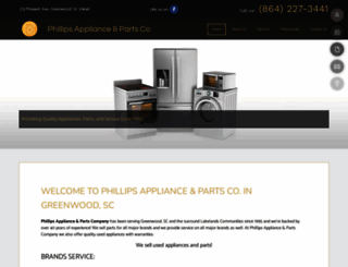phillipsappliance.com screenshot