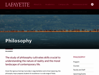 philosophy.lafayette.edu screenshot