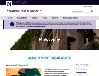 philosophy.northwestern.edu screenshot