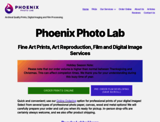 phoenixphotolab.com screenshot