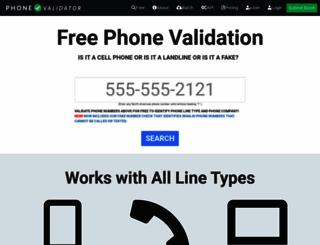 phonevalidator.com screenshot